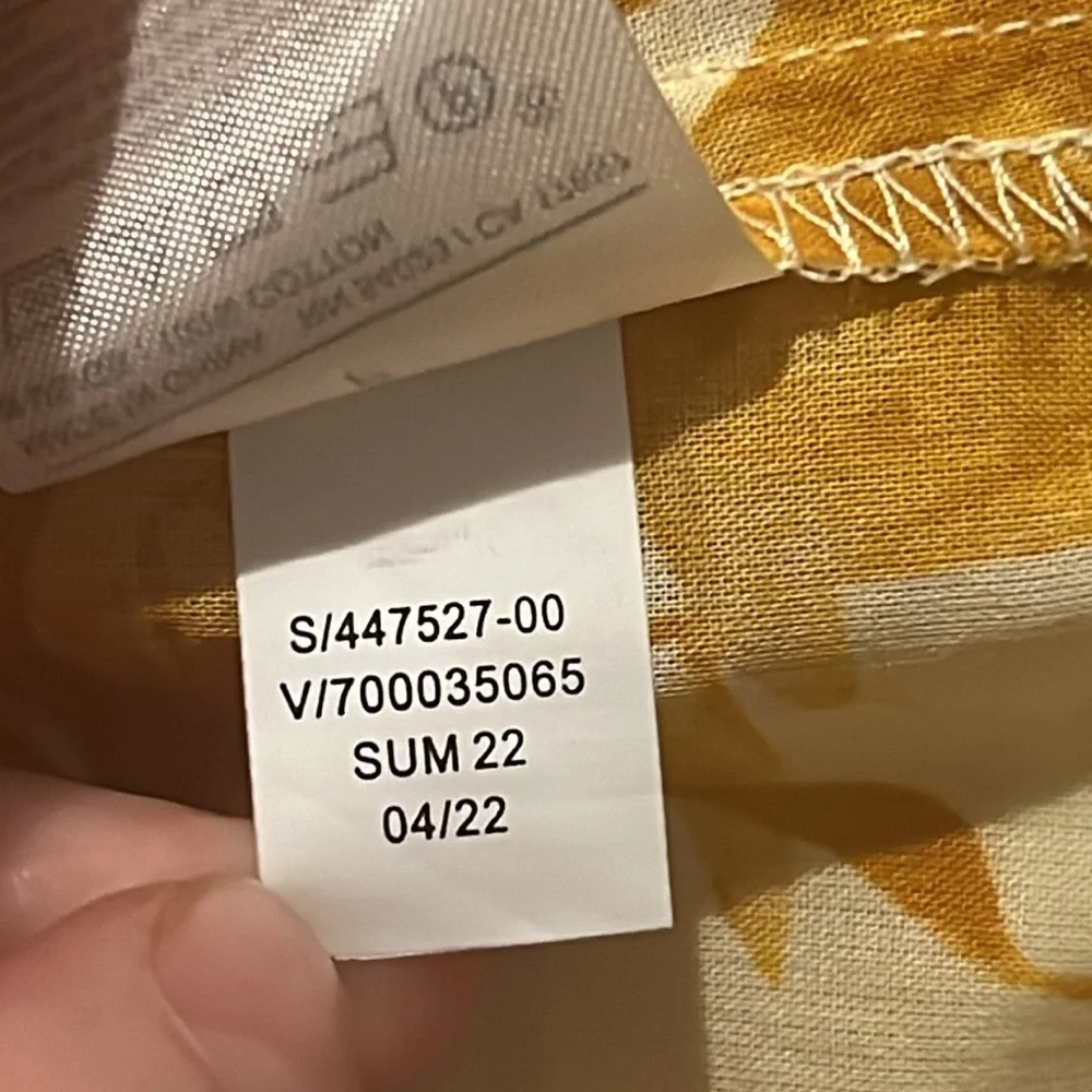 Banana Republic Cotton Floral Blouse Yellow Size S - Picture 12 of 12